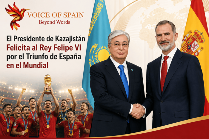 El Presidente de Kazajistán Felicita al Rey Felipe VI por el Triunfo de España en el Mundial