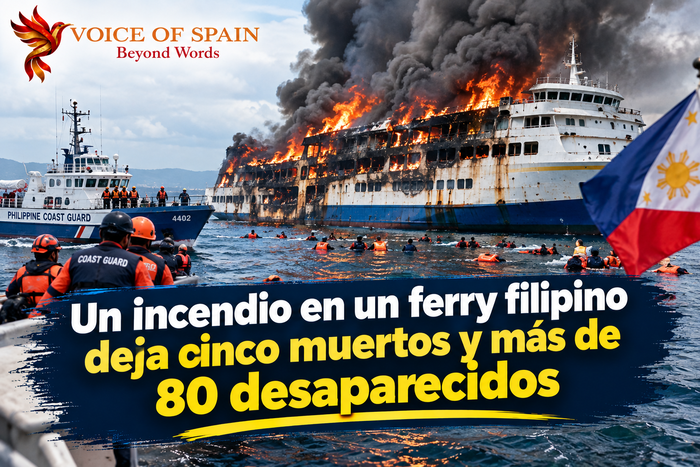 Un incendio en un ferry filipino deja cinco muertos y más de 80 desaparecidos