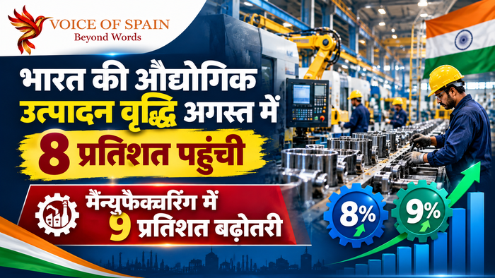 भारत की औद्योगिक उत्पादन वृद्धि अगस्त में 8 प्रतिशत पहुंची, मैन्युफैक्चरिंग में 9 प्रतिशत बढ़ोतरी